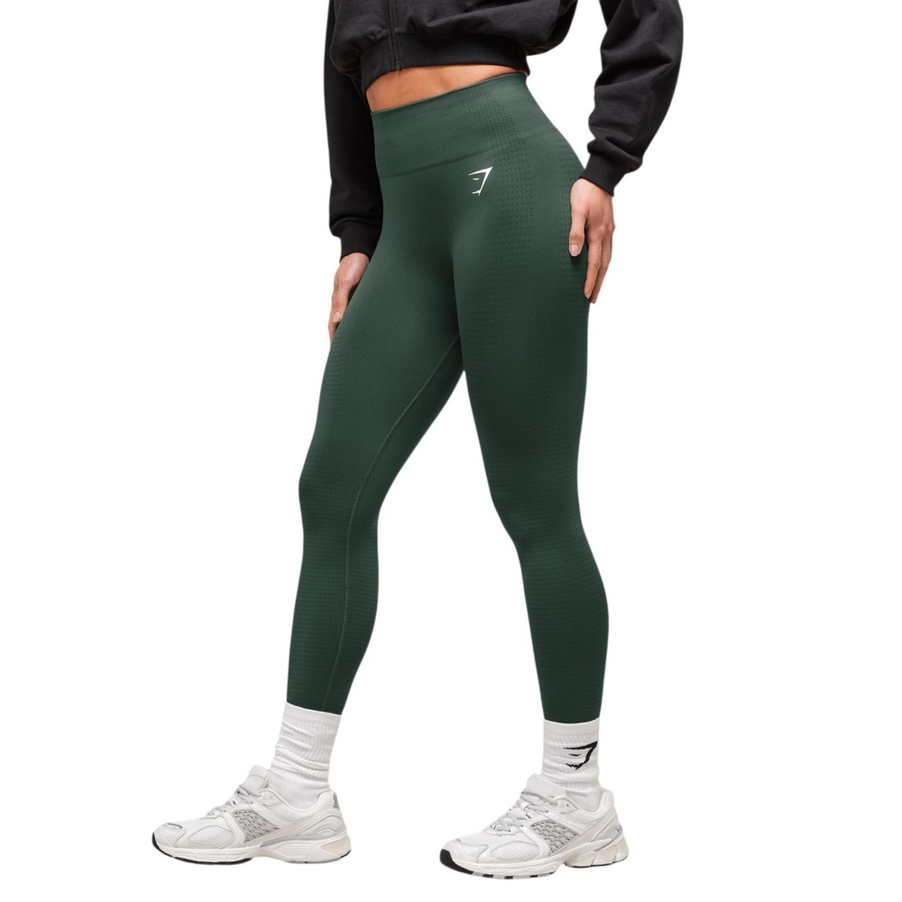 Gymshark Vital Seamless Leggings Green Marl High Waisted Size Small Lifting Gym